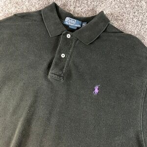 Polo Ralph Lauren Mens XL Dark Green Short Sleeve Polo Shirt Purple Pony